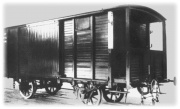 Двухосный крытый тормозной вагон грузоподъемностью 12,5 т. постройки 1892 г.